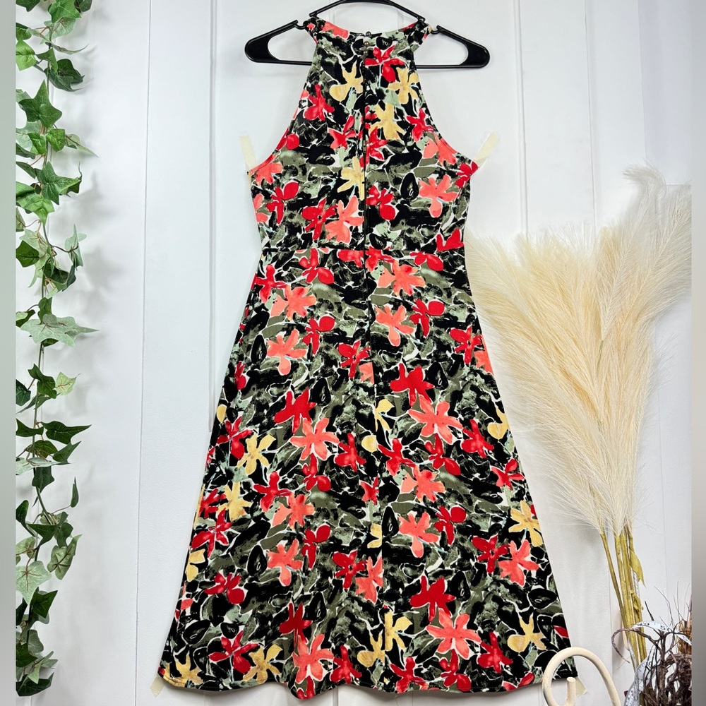 MOSSIMO WOMEN'S FLORAL FRONT TWIST DRESS - Floral Spring, Summer, Vacation Dress